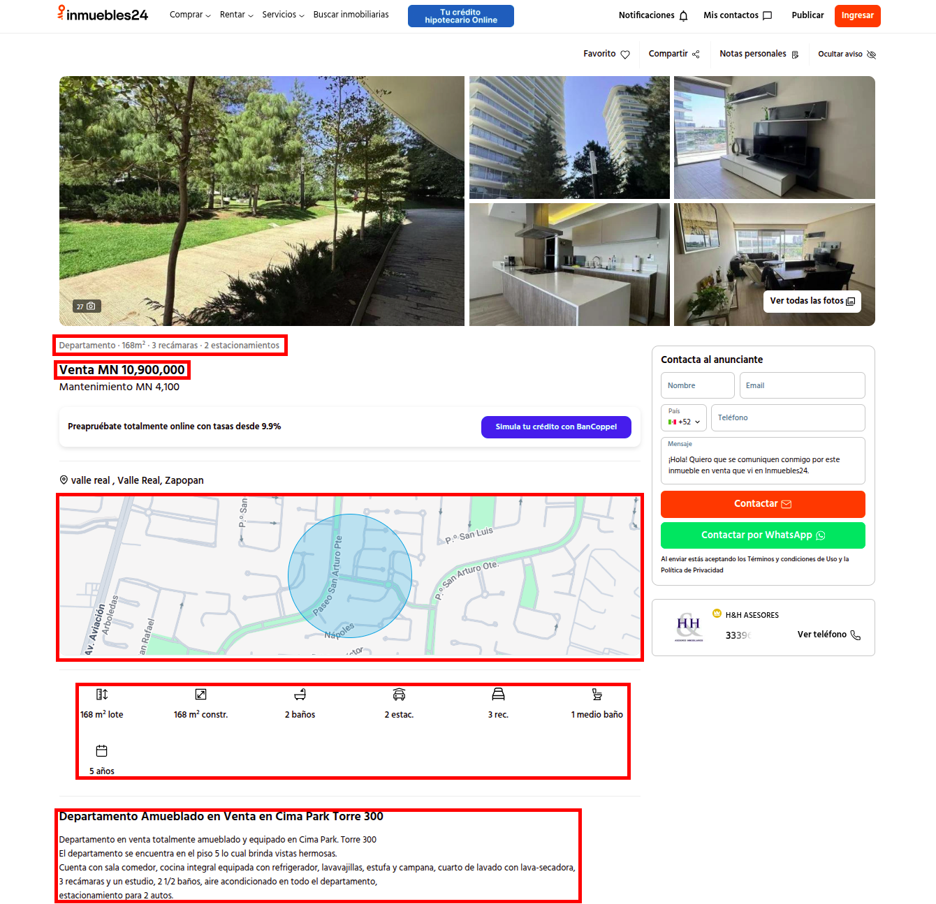inmuebles24 property listing example